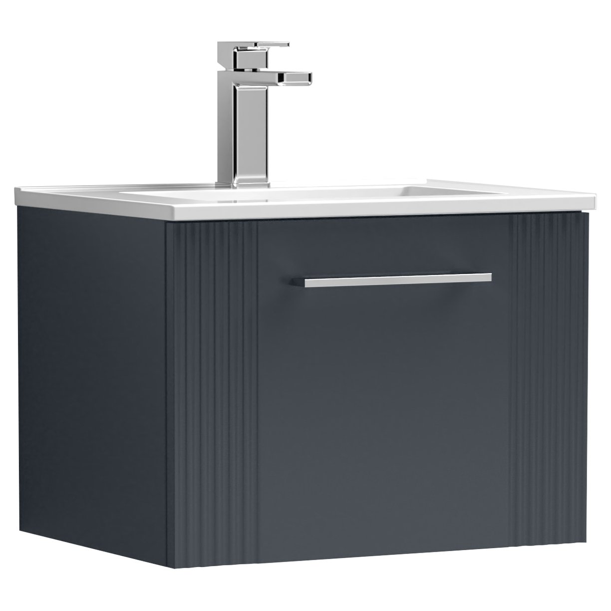 Deco 500mm Wall Hung 1-Drawer Vanity Unity & Minimalist Ceramic Basin