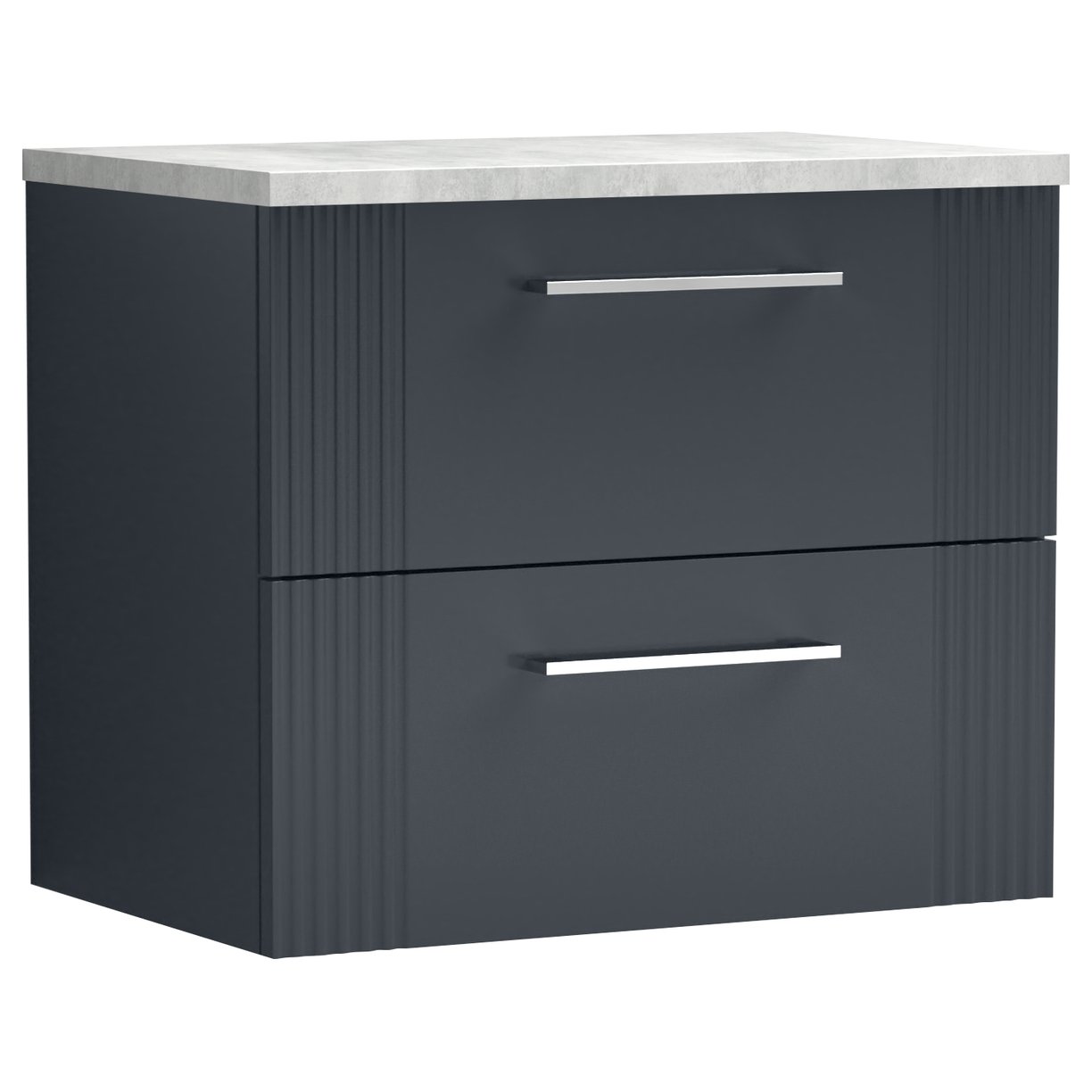 Deco 600mm Wall Hung 2-Drawer Vanity Unit & Laminate Worktop