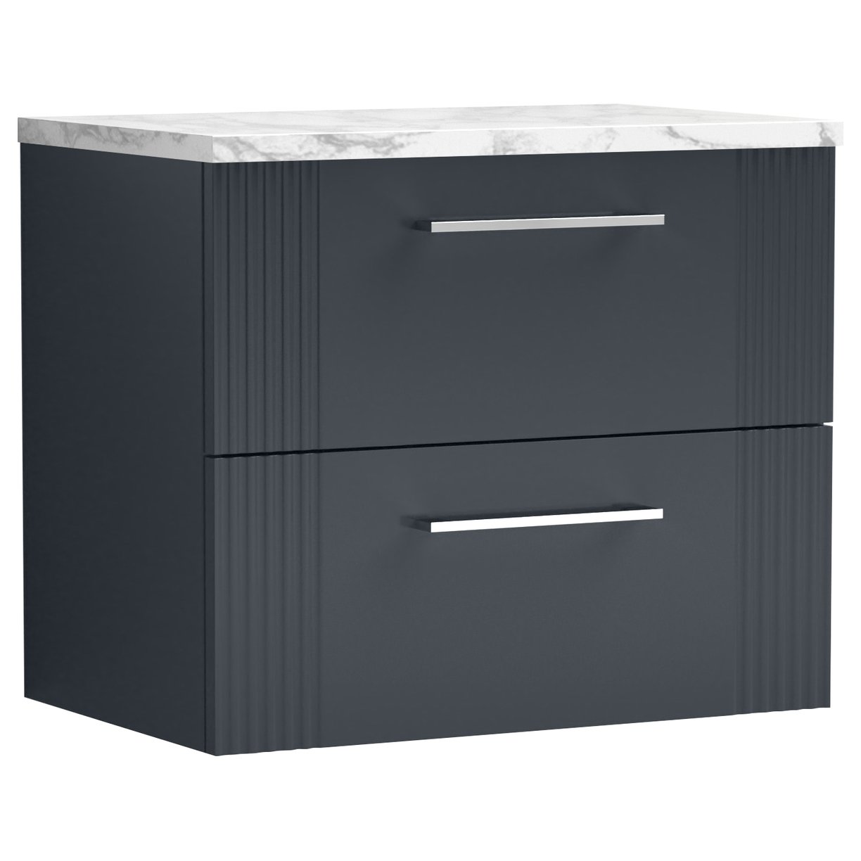 Deco 600mm Wall Hung 2-Drawer Vanity Unit & Laminate Worktop