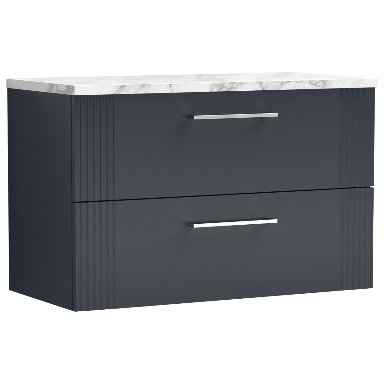 Deco 800mm Wall Hung 2-Drawer Vanity Unit & Laminate Worktop