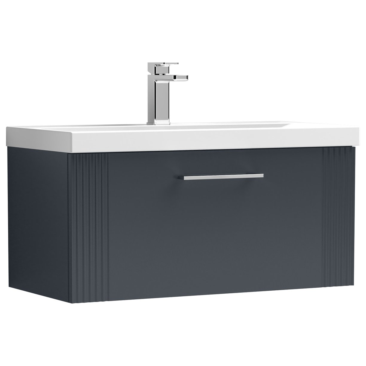 Deco 800mm Wall Hung 1-Drawer Vanity Unit & Mid-Edge Ceramic Basin