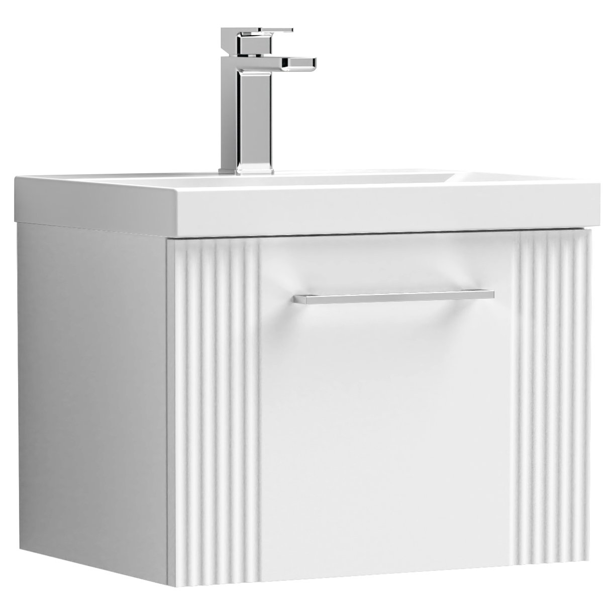 Deco 500mm Wall Hung 1-Drawer Vanity Unity & Thin-Edge Ceramic Basin