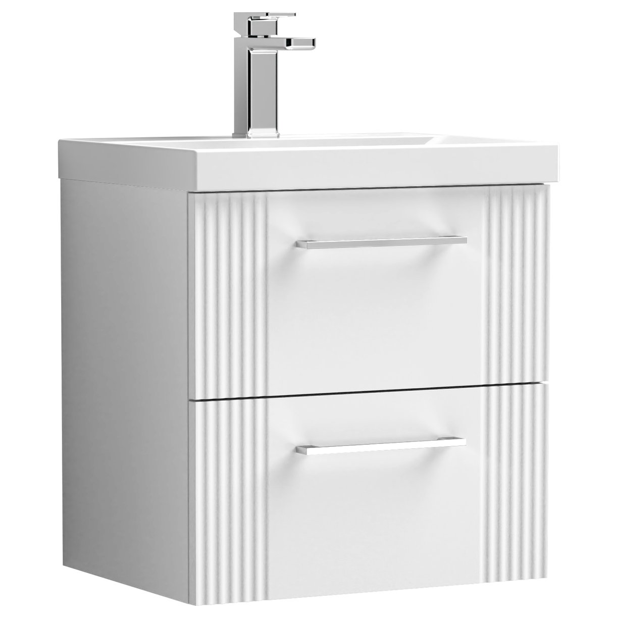 Deco 500mm Wall Hung 2-Drawer Vanity Unity & Thin-Edge Ceramic Basin