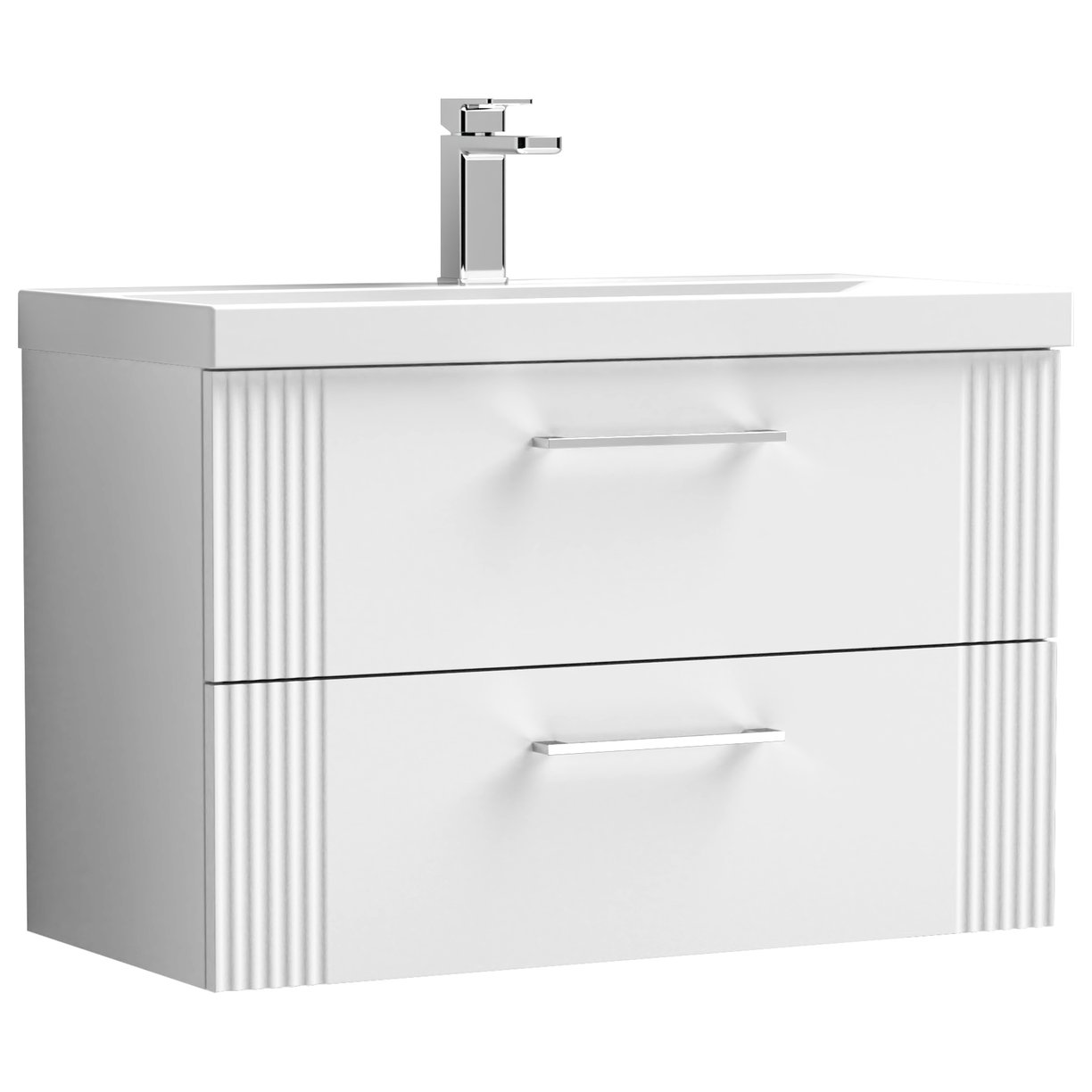 Deco 800mm Wall Hung 2-Drawer Vanity Unit & Mid-Edge Ceramic Basin