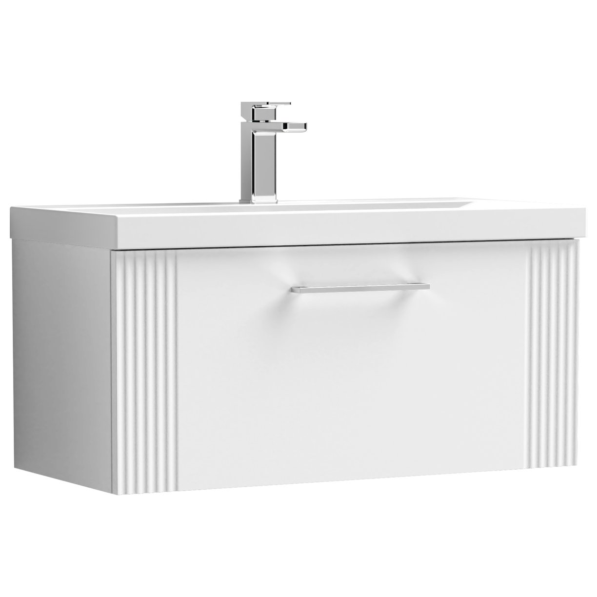 Deco 800mm Wall Hung 1-Drawer Vanity Unit & Thin-Edge Ceramic Basin