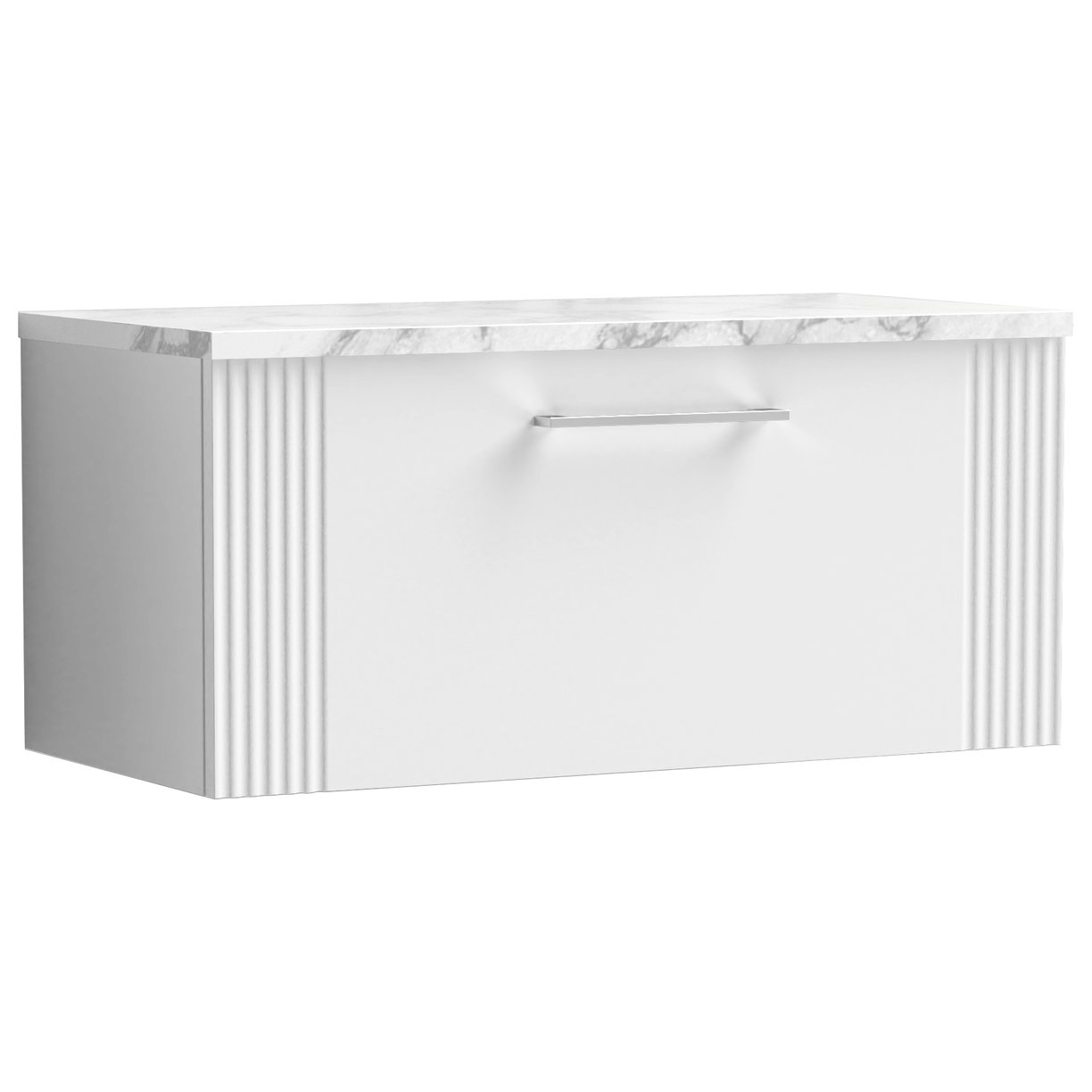 Deco 800mm Wall Hung 1-Drawer Vanity Unit & Laminate Worktop