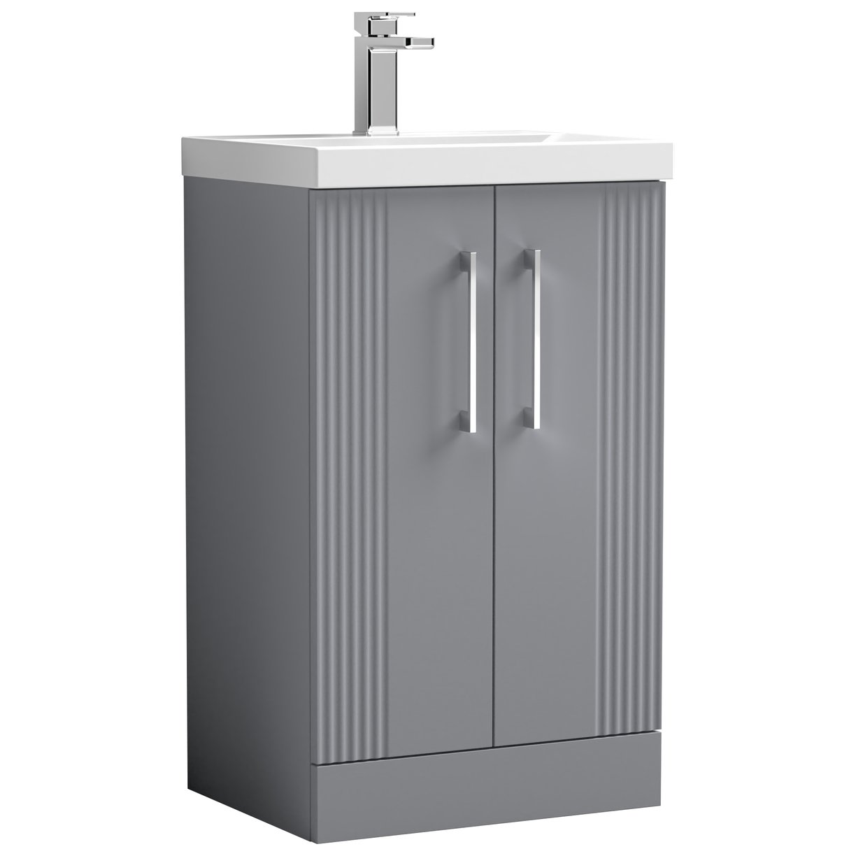 Deco 500mm Floor Standing 2-Door Vanity Unity & Thin-Edge Ceramic Basin