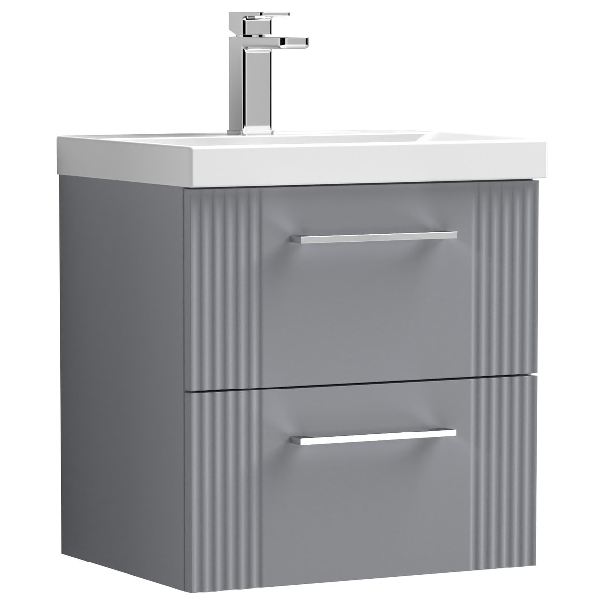 Deco 500mm Wall Hung 2-Drawer Vanity Unity & Thin-Edge Ceramic Basin