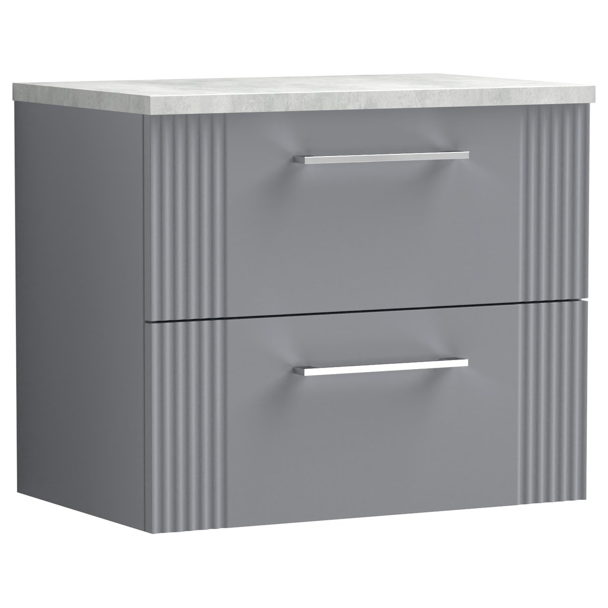 Deco 600mm Wall Hung 2-Drawer Vanity Unit & Laminate Worktop