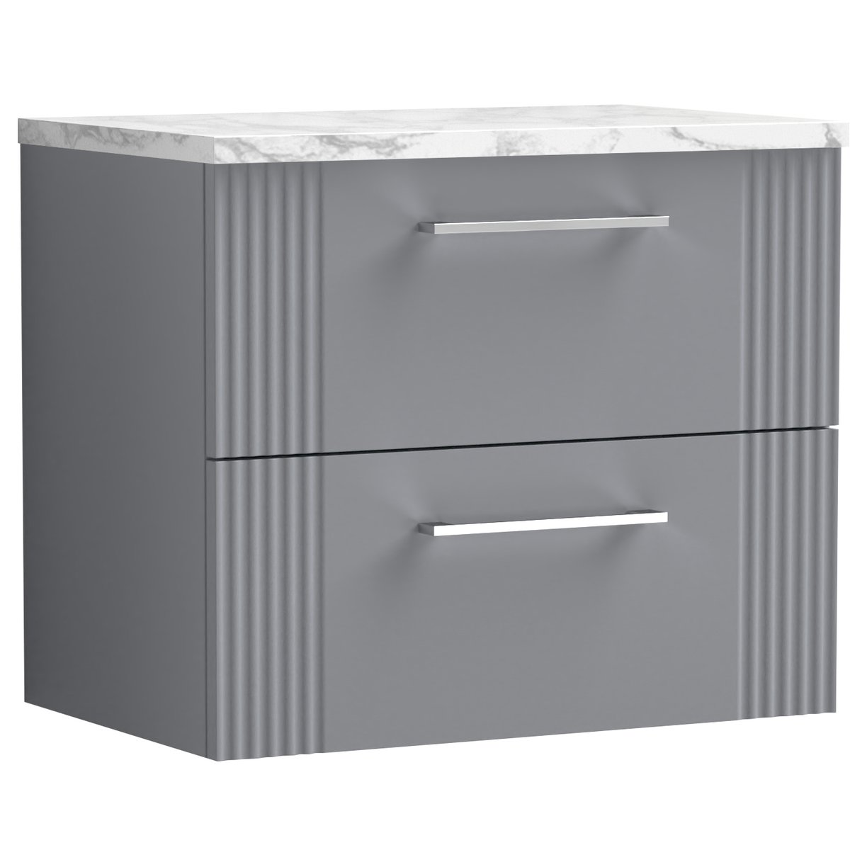 Deco 600mm Wall Hung 2-Drawer Vanity Unit & Laminate Worktop