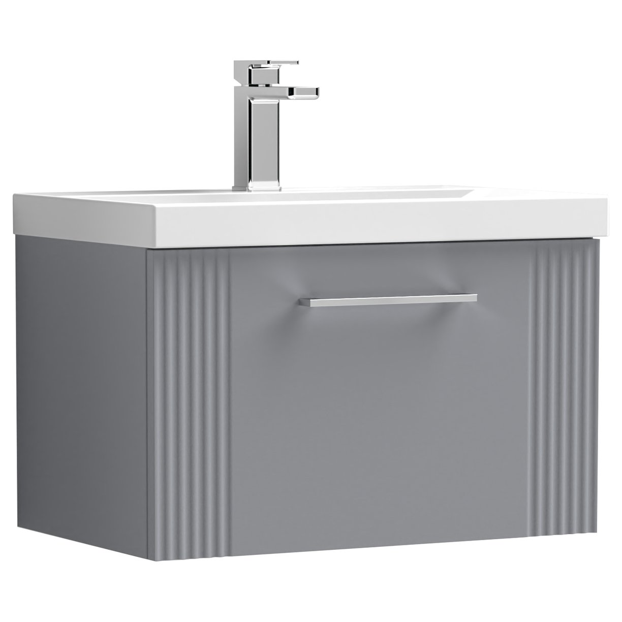 Deco 600mm Wall Hung 1-Drawer Vanity Unit & Mid-Edge Ceramic Basin