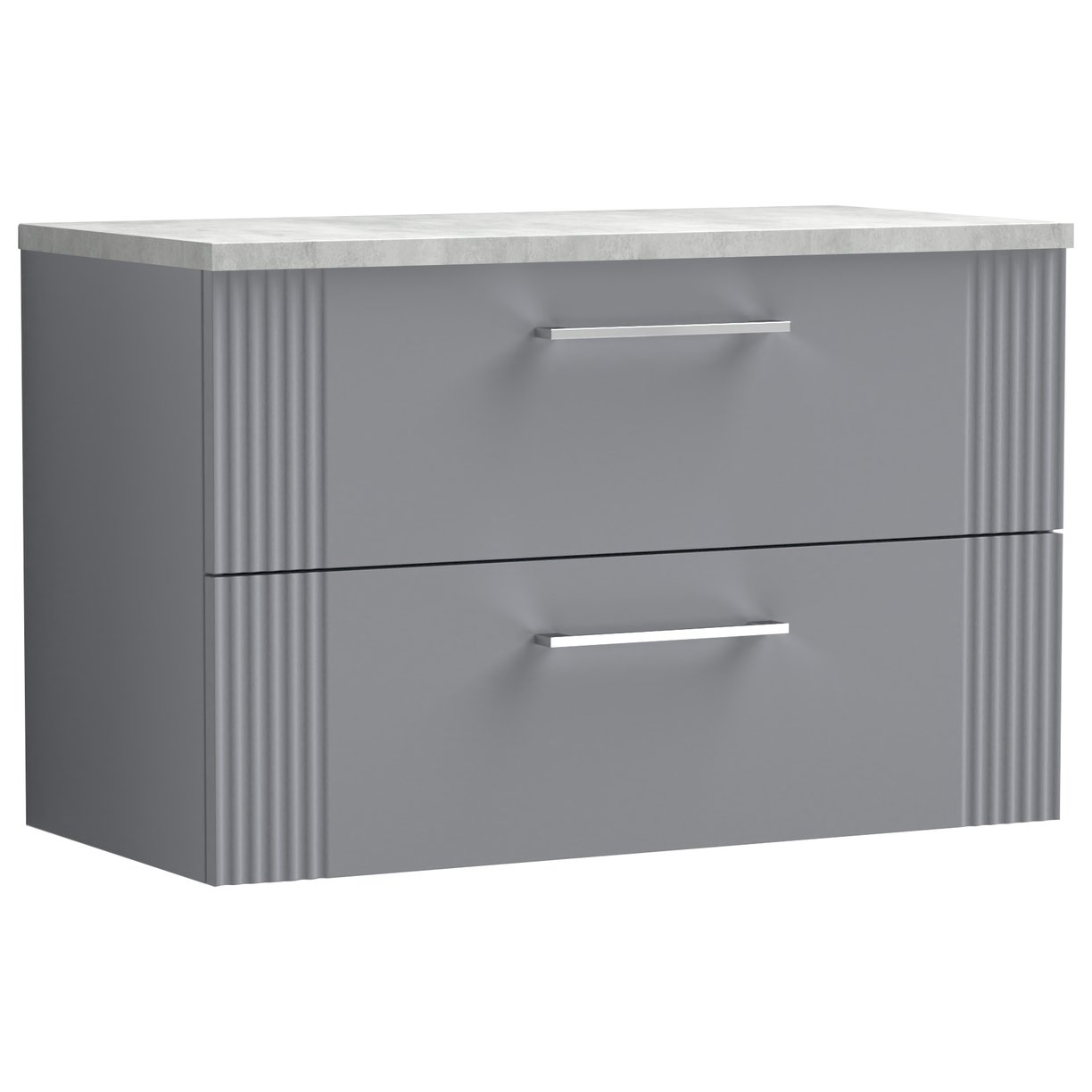 Deco 800mm Wall Hung 2-Drawer Vanity Unit & Laminate Worktop