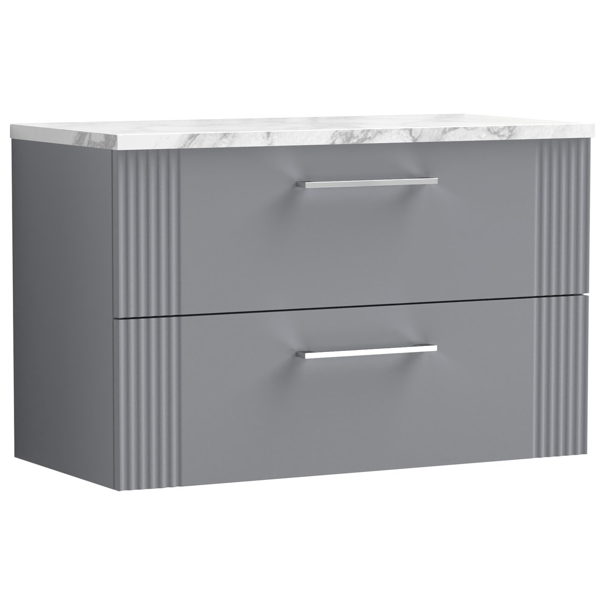 Deco 800mm Wall Hung 2-Drawer Vanity Unit & Laminate Worktop