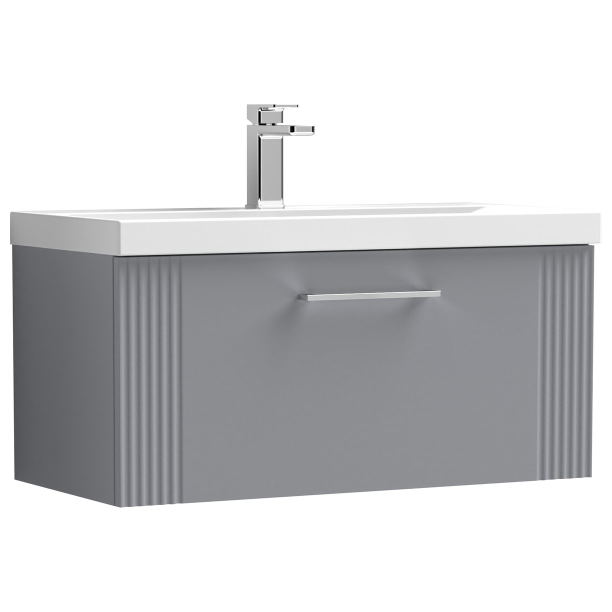 Deco 800mm Wall Hung 1-Drawer Vanity Unit & Mid-Edge Ceramic Basin