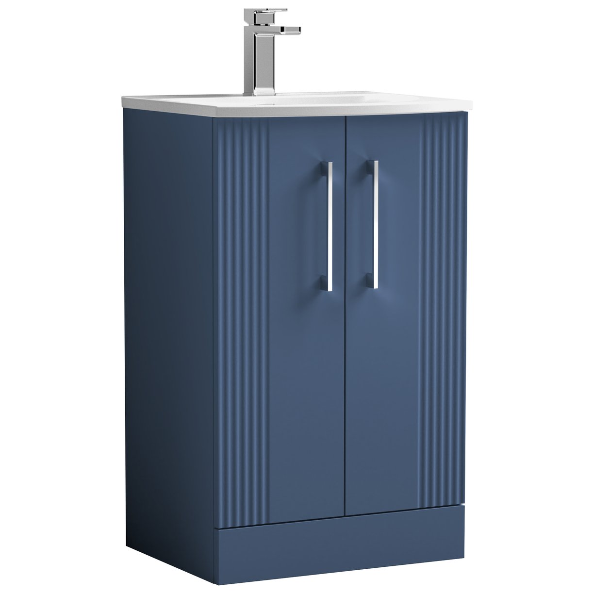 Deco 500mm Floor Standing 2-Door Vanity Unity & Curved Ceramic Basin