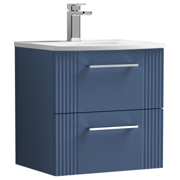Deco 500mm Wall Hung 2-Drawer Vanity Unity & Curved Ceramic Basin