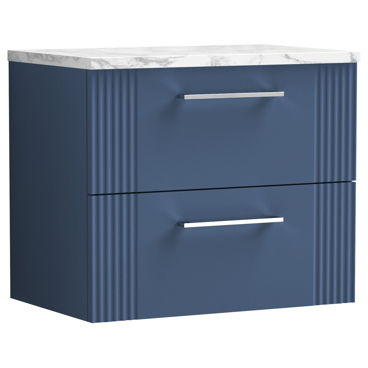 Deco 600mm Wall Hung 2-Drawer Vanity Unit & Laminate Worktop