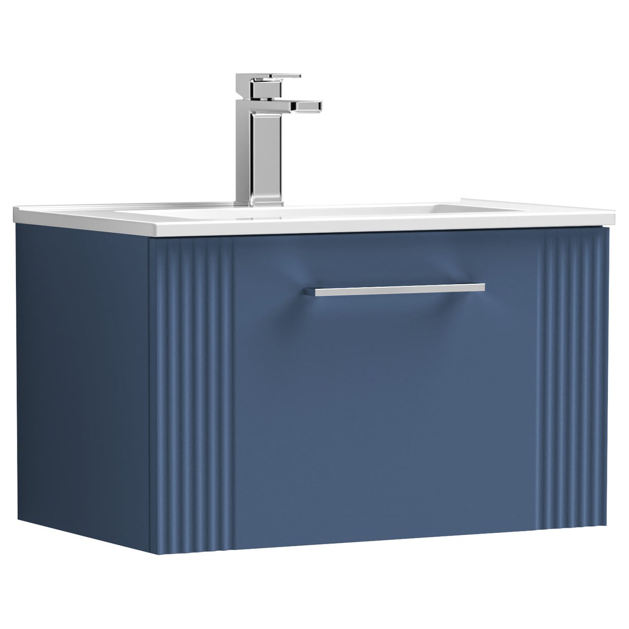 Deco 600mm Wall Hung 1-Drawer Vanity Unit & Minimalist Ceramic Basin