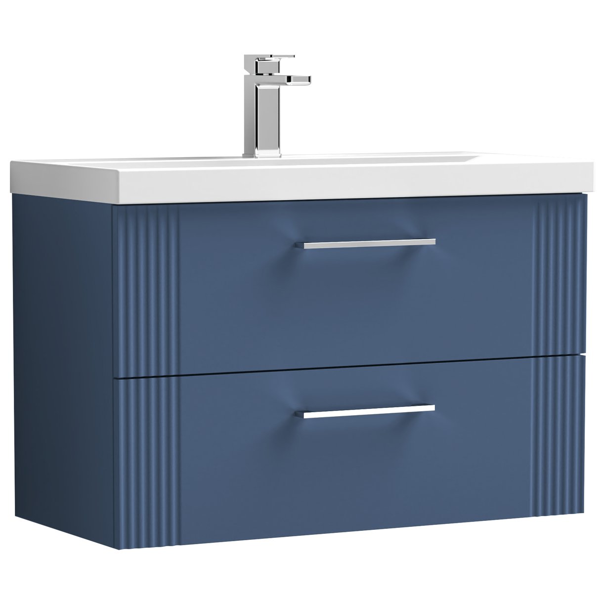Deco 800mm Wall Hung 2-Drawer Vanity Unit & Mid-Edge Ceramic Basin