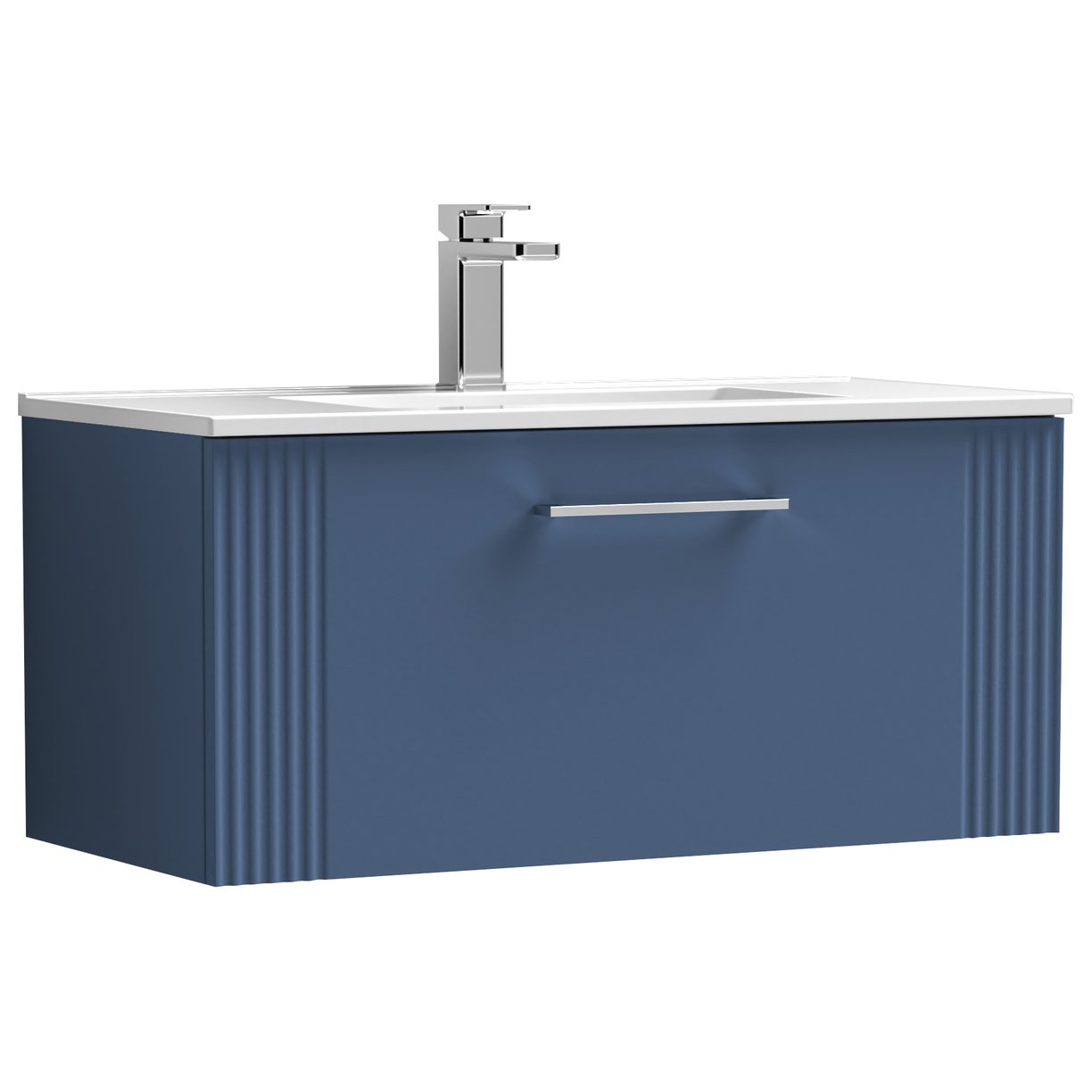 Deco 800mm Wall Hung 1-Drawer Vanity Unit & Minimalist Ceramic Basin