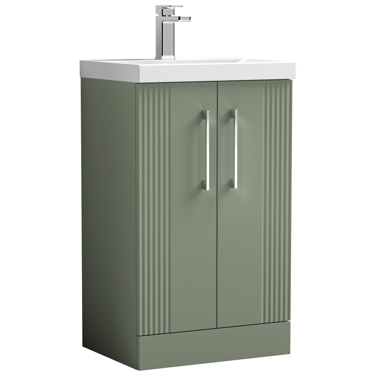 Deco 500mm Floor Standing 2-Door Vanity Unity & Thin-Edge Ceramic Basin
