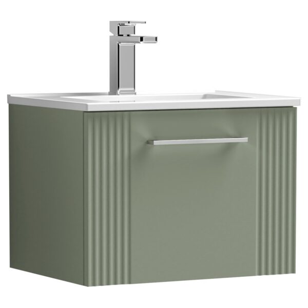 Deco 500mm Wall Hung 1-Drawer Vanity Unity & Minimalist Ceramic Basin