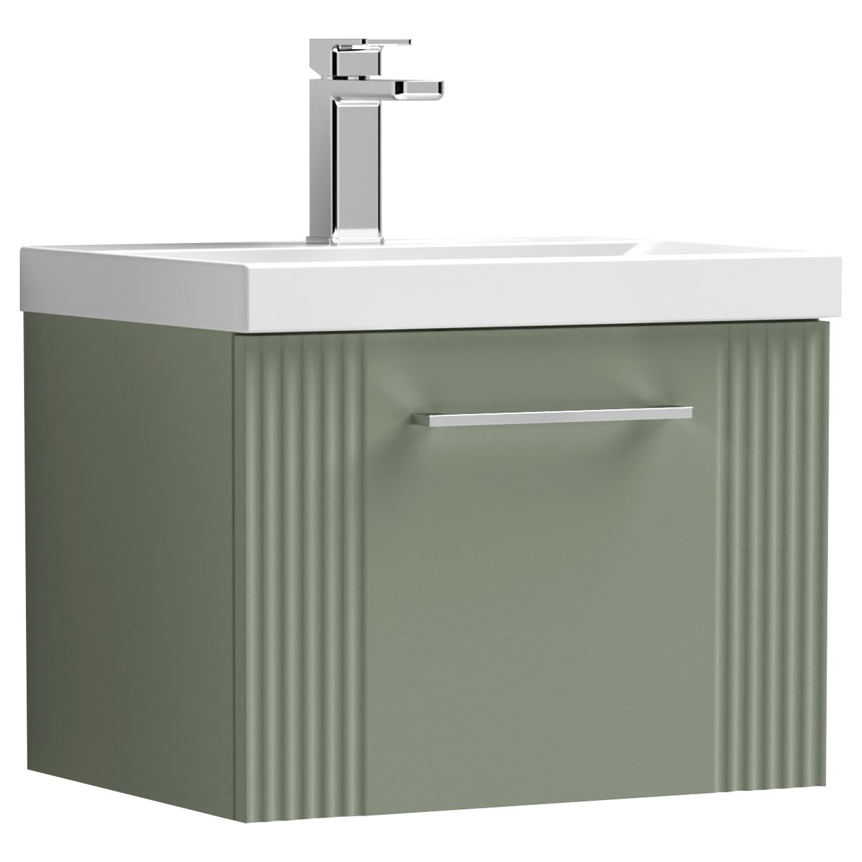 Deco 500mm Wall Hung 1-Drawer Vanity Unity & Thin-Edge Ceramic Basin