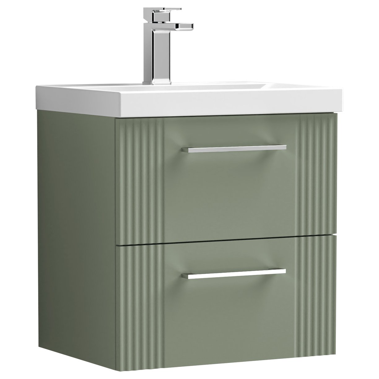Deco 500mm Wall Hung 2-Drawer Vanity Unity & Mid-Edge Ceramic Basin