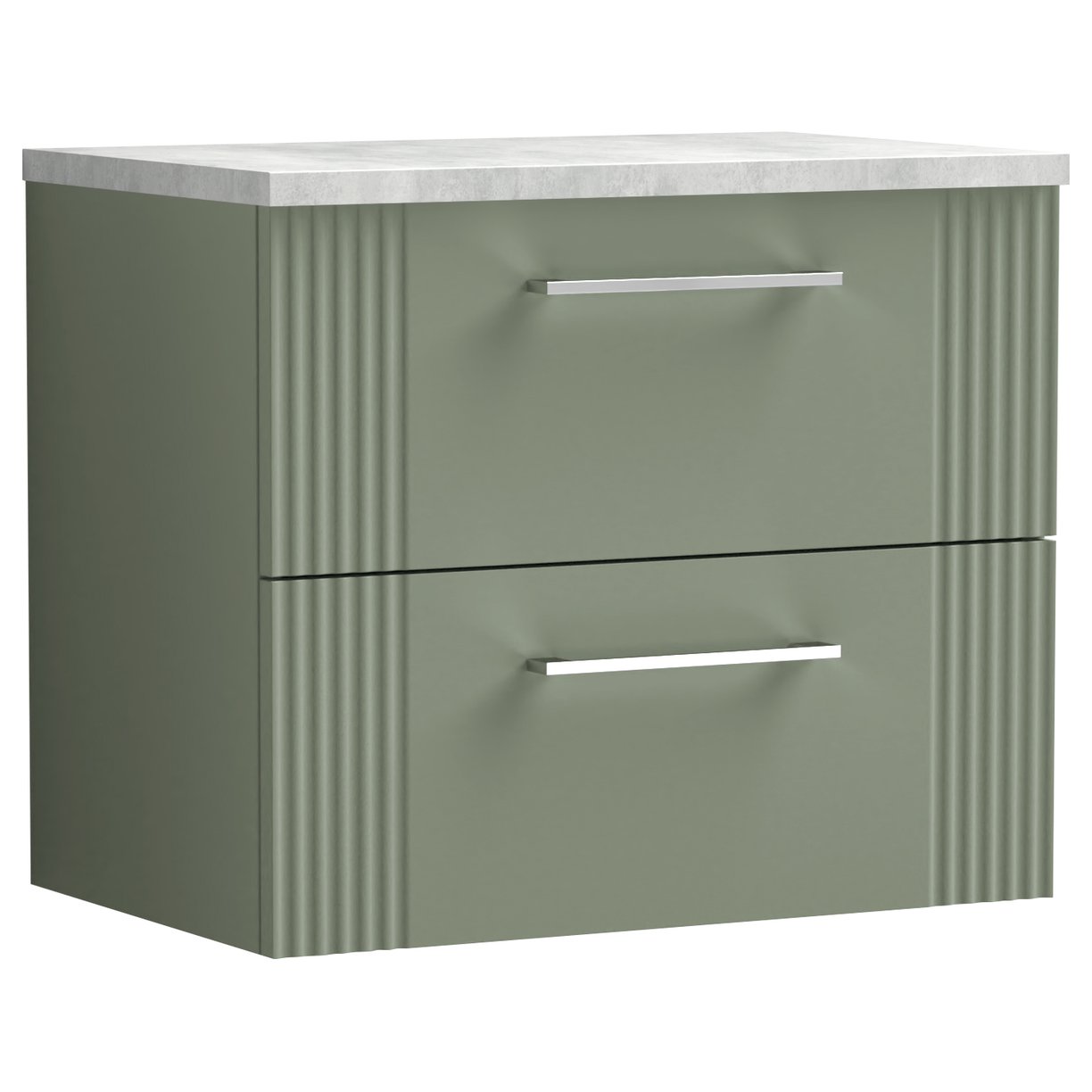 Deco 600mm Wall Hung 2-Drawer Vanity Unit & Laminate Worktop