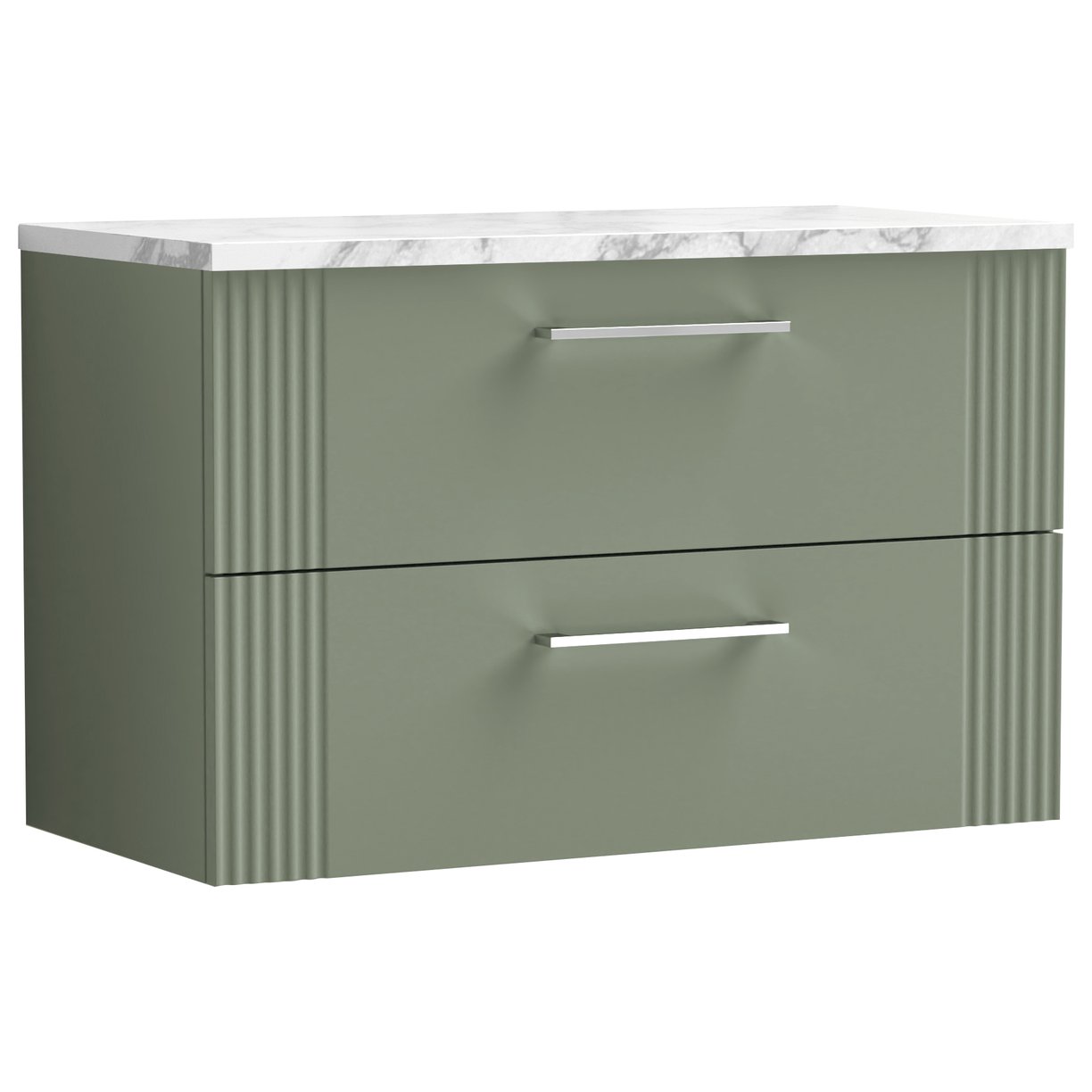 Deco 800mm Wall Hung 2-Drawer Vanity Unit & Laminate Worktop