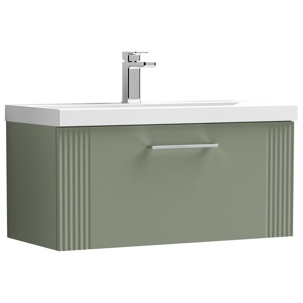 Deco 800mm Wall Hung 1-Drawer Vanity Unit & Mid-Edge Ceramic Basin