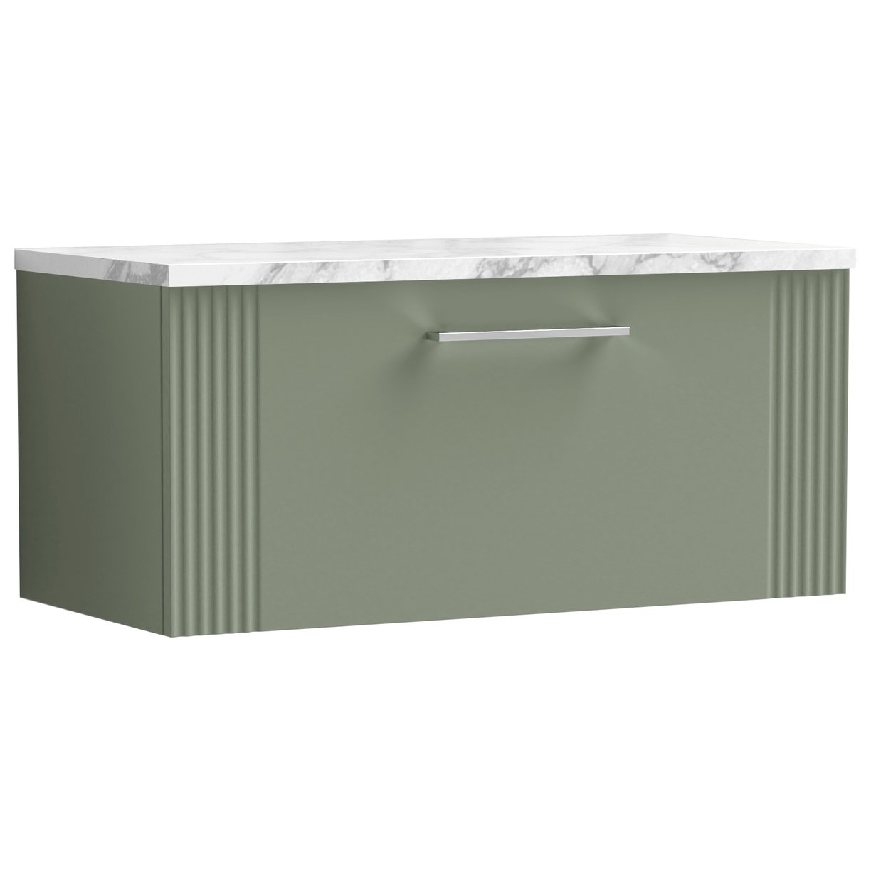 Deco 800mm Wall Hung 1-Drawer Vanity Unit & Laminate Worktop