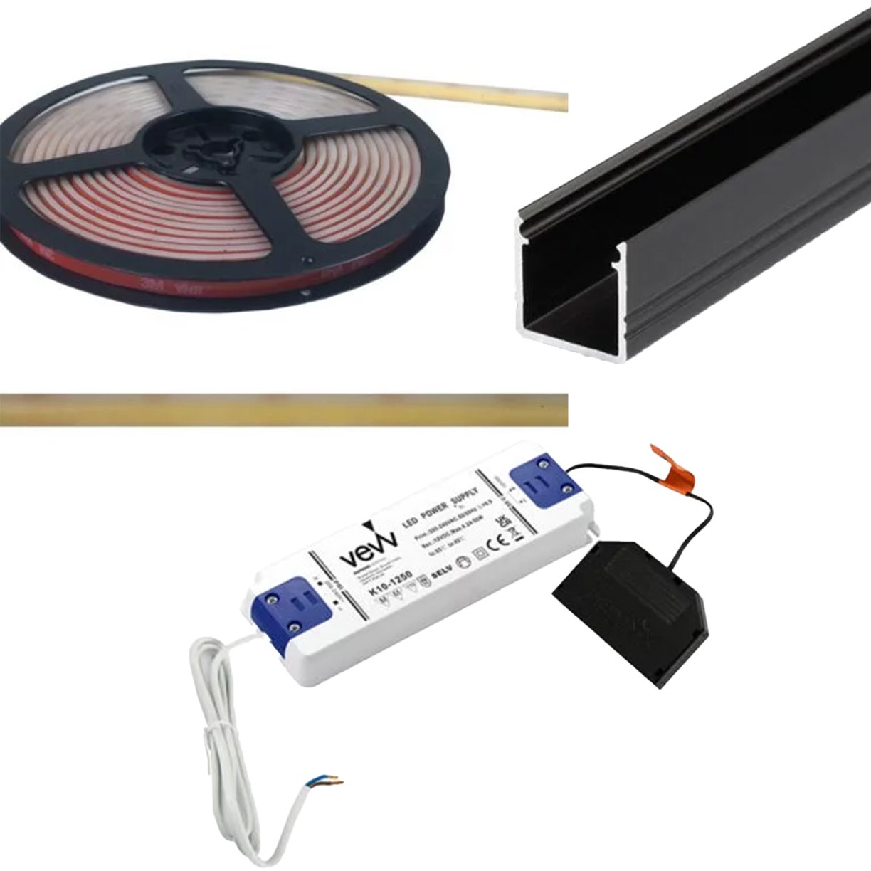 Under Bath Pack Black Profile Warm White