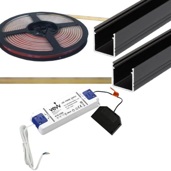 Double Wall Strip Pack Black Profile Natural White