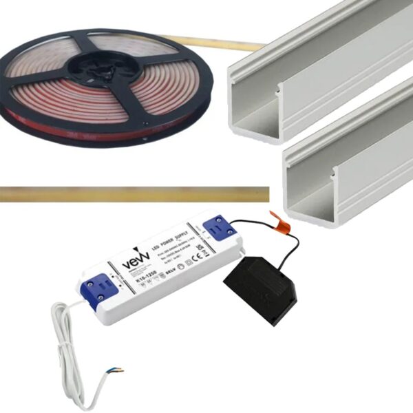 Double Wall Strip Pack Aluminium Profile Natural White