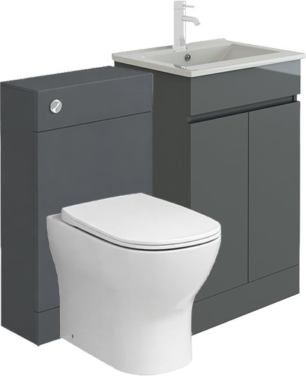 Vittoria 1000mm Square Handleless Furniture Set - Freya