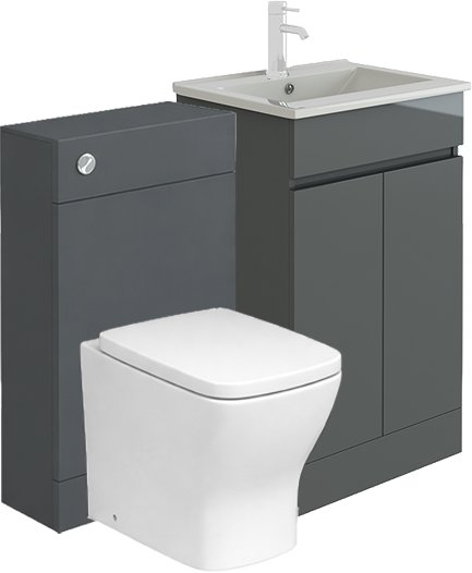 Vittoria 1100mm Square Handleless Furniture Set - Cube