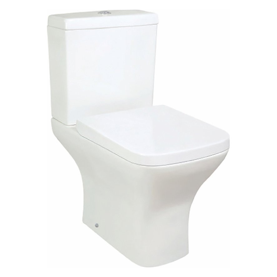 Cube Close Coupled WC Pan , Cistern & Soft Close Seat
