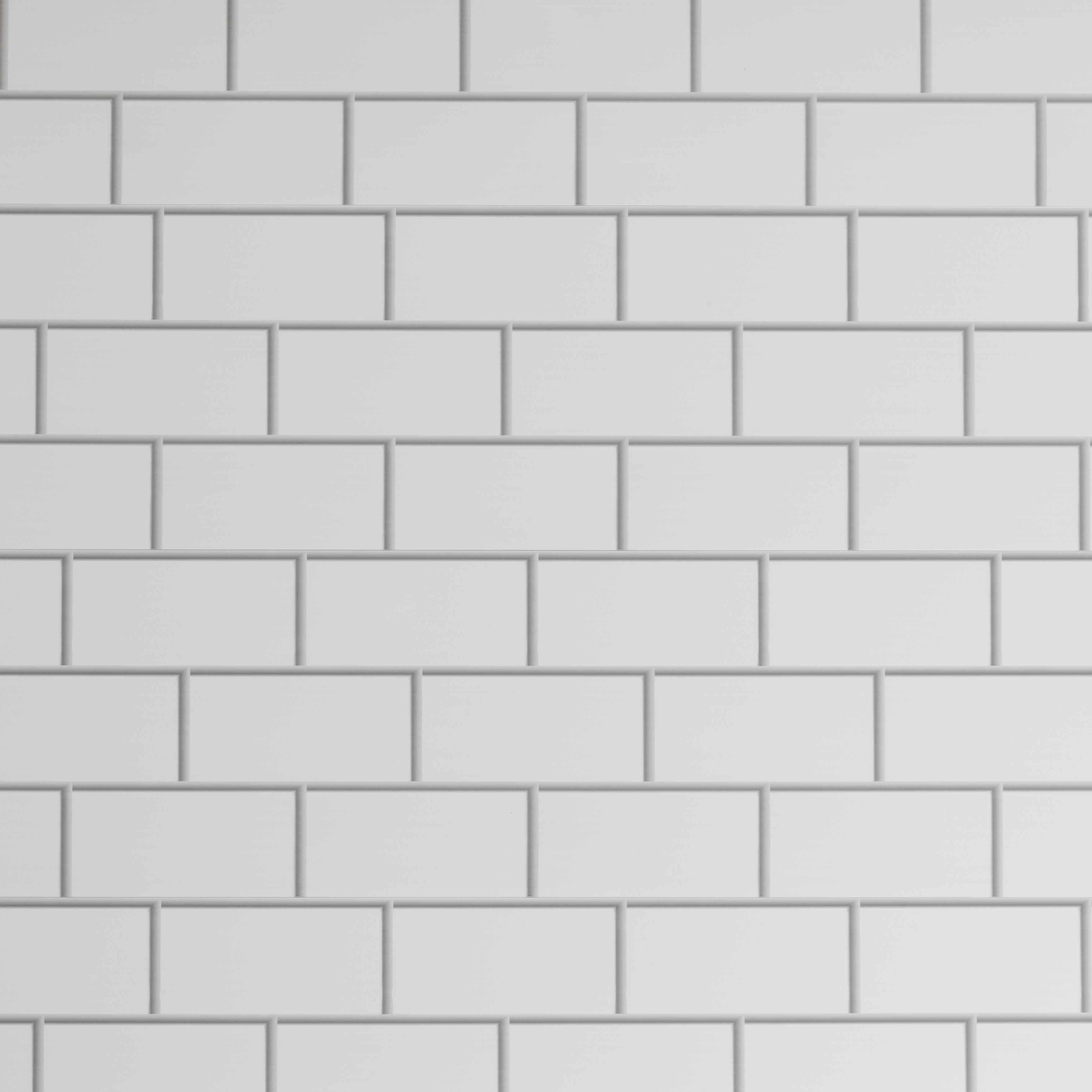 8mm White Metro Brick Gloss - 2.8m x 250mm (Pack of 4)