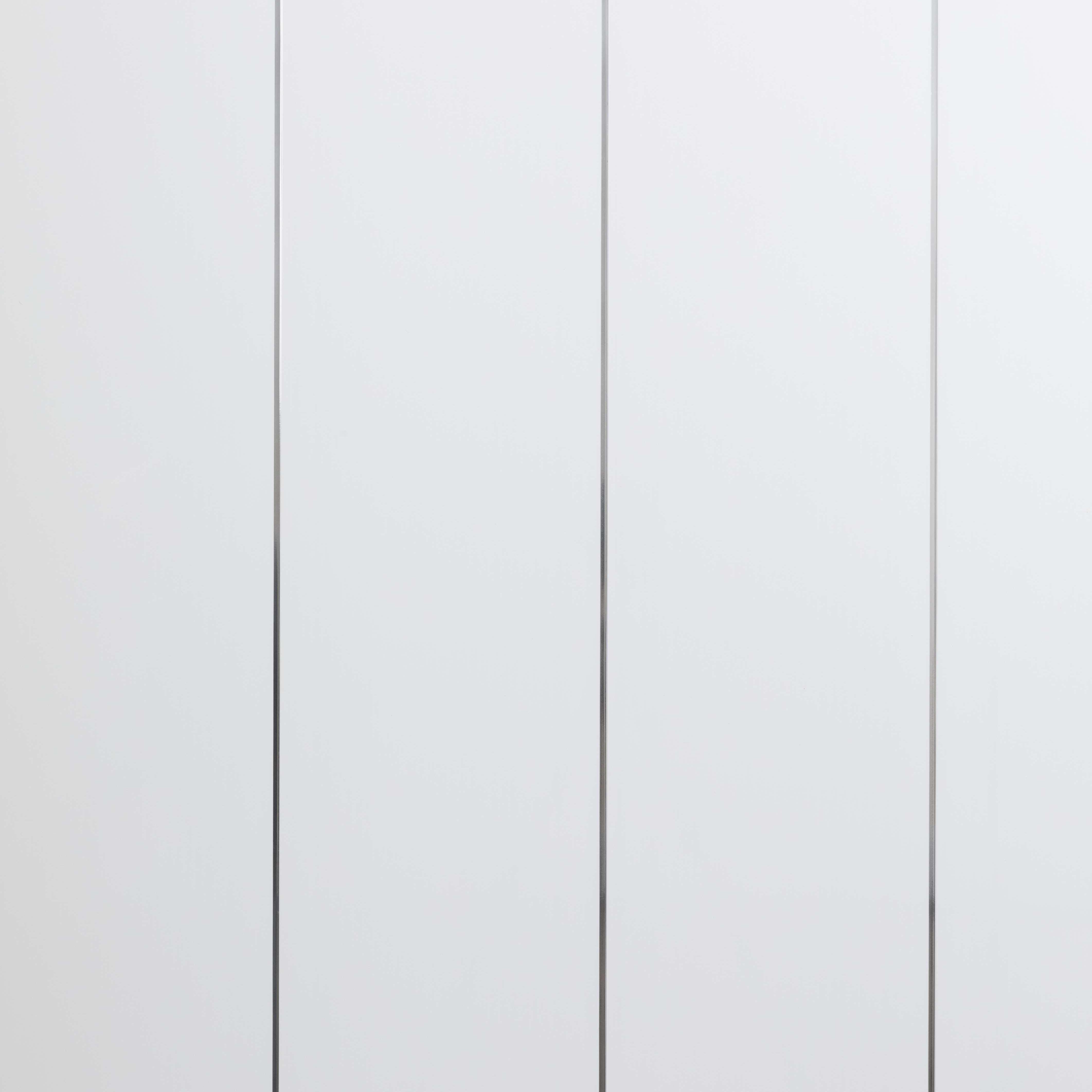 8mm White Silver Edge Gloss Ceiling Panels - 2.7m x 250mm (Pack of 4)