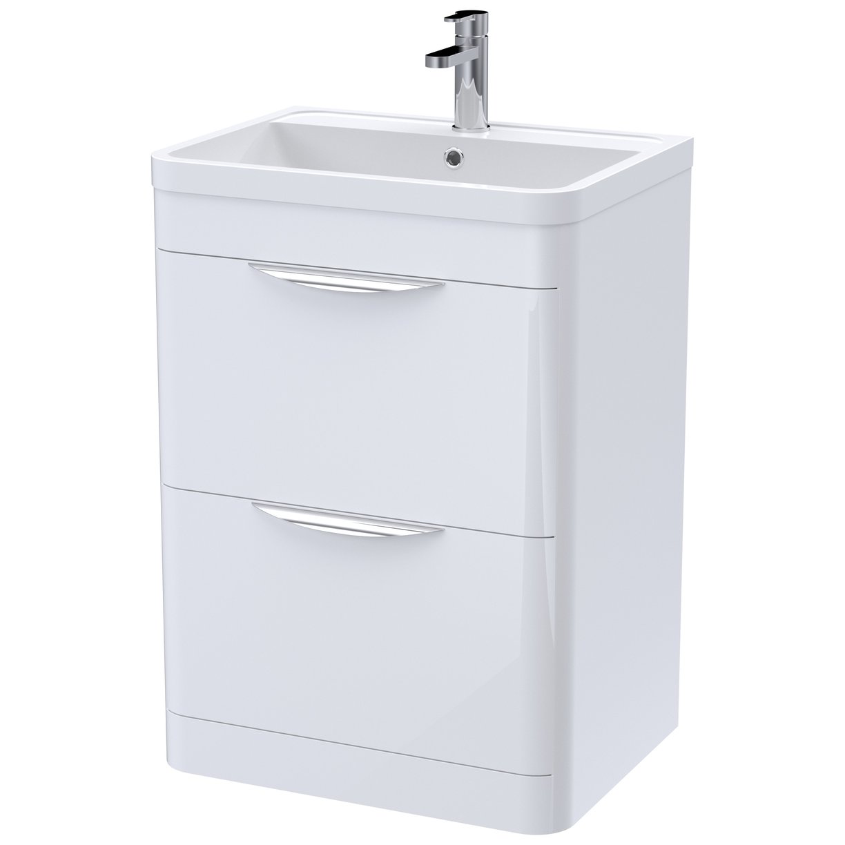 Parade 600mm Floor Standing 2-Drawer Vanity Unit & Ceramic Basin