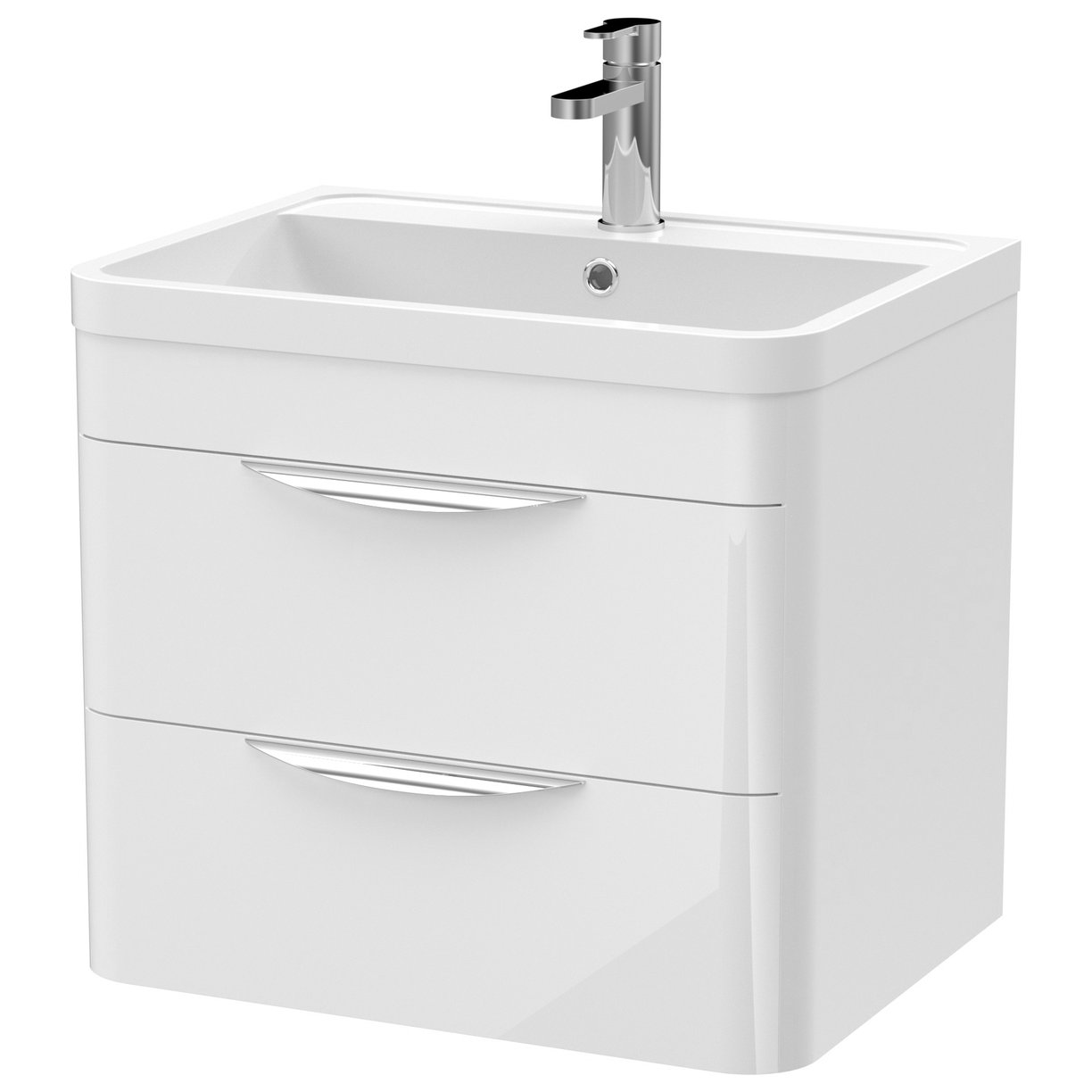 Parade 600mm Wall Hung 2-Drawer Vanity Unit & Polymarble Basin