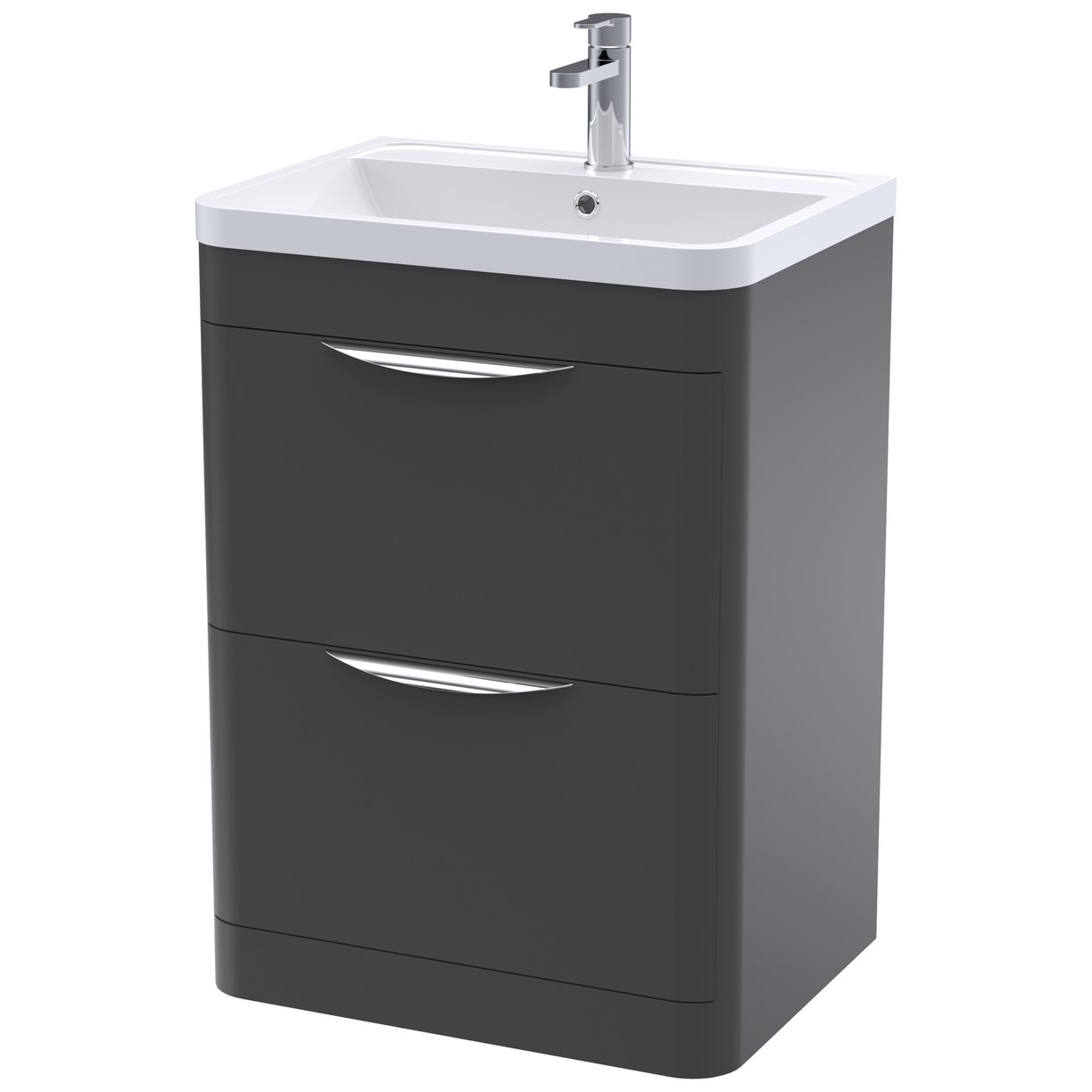 Parade 600mm Floor Standing 2-Drawer Vanity Unit & Polymarble Basin