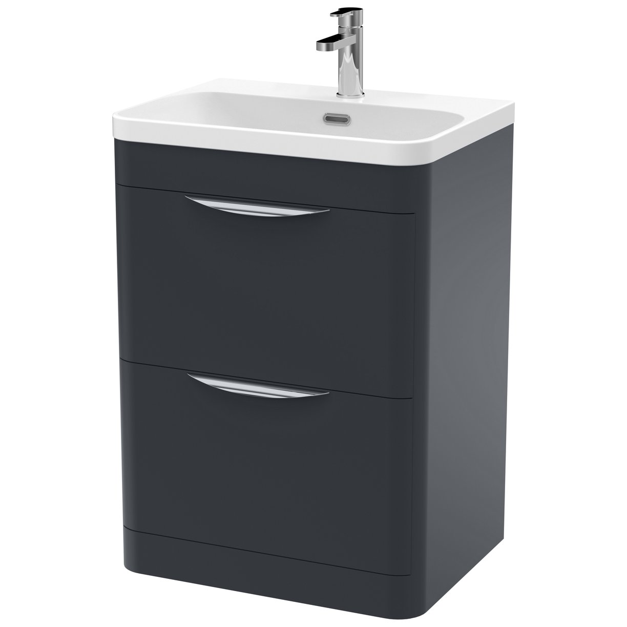 Parade 600mm Floor Standing 2-Drawer Vanity Unit & Thin-Edge Ceramic Basin
