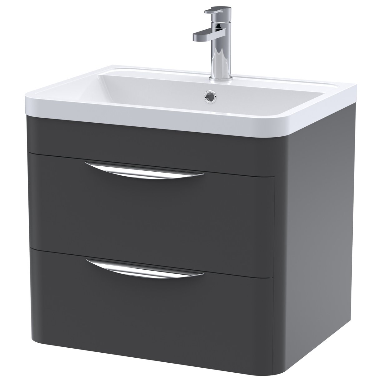 Parade 600mm Wall Hung 2-Drawer Vanity Unit & Polymarble Basin
