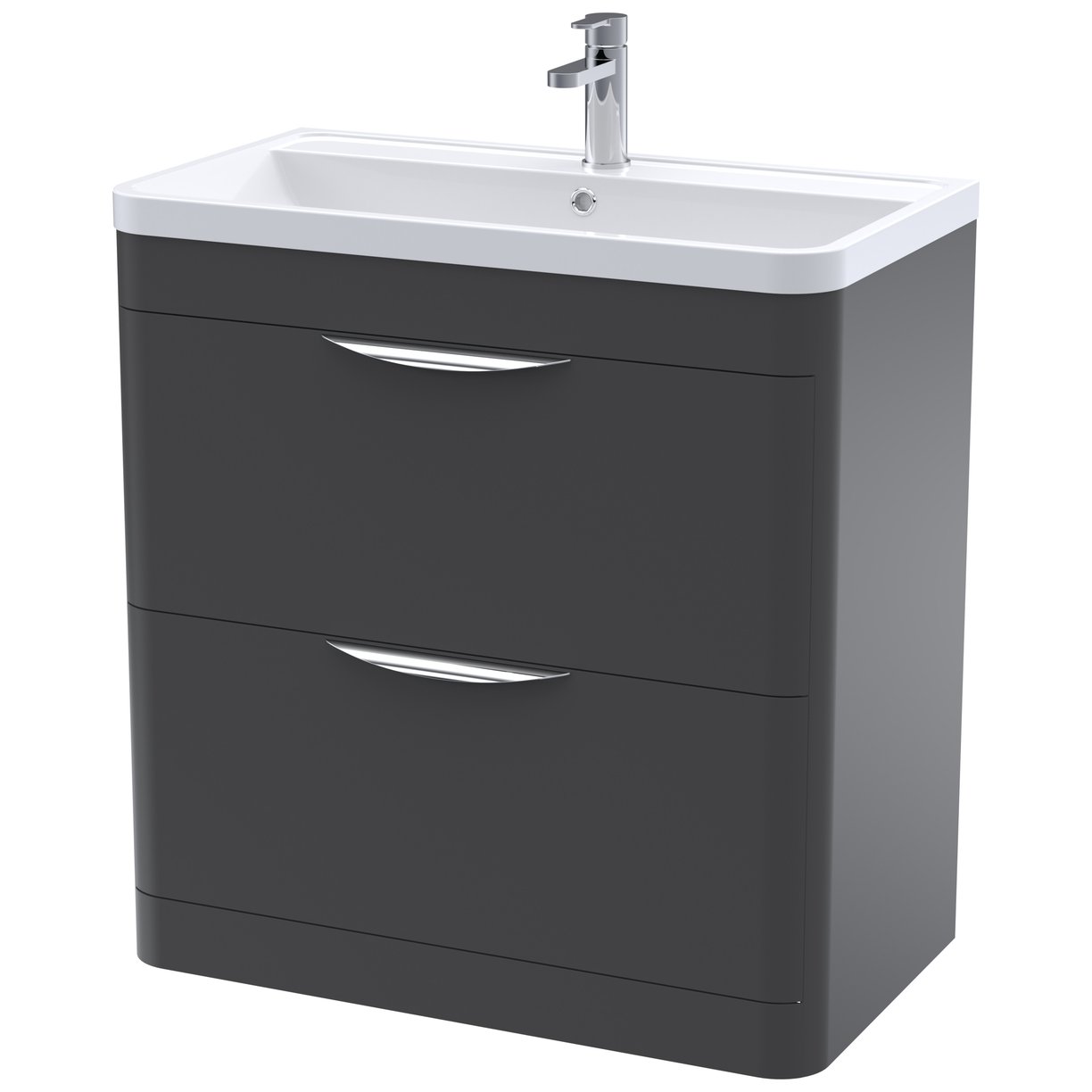 Parade 800mm Floor Standing 2-Drawer Vanity Unit & Polymarble Basin