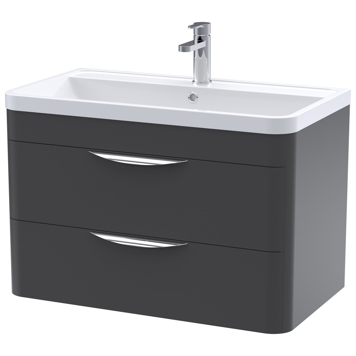 Parade 800mm Wall Hung 2-Drawer Vanity Unit & Polymarble Basin