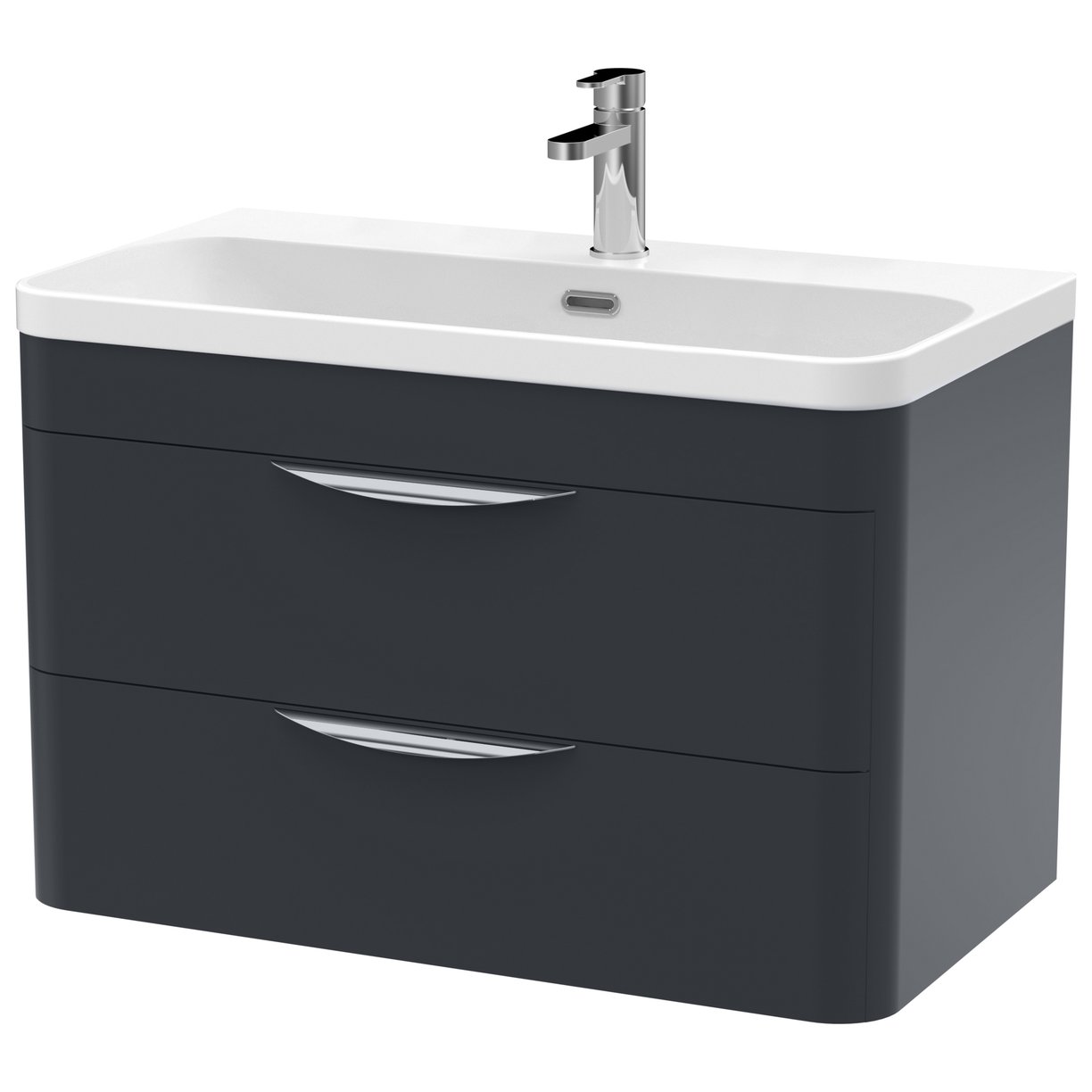 Parade 800mm Wall Hung 2-Drawer Vanity Unit & Thin-Edge Ceramic Basin