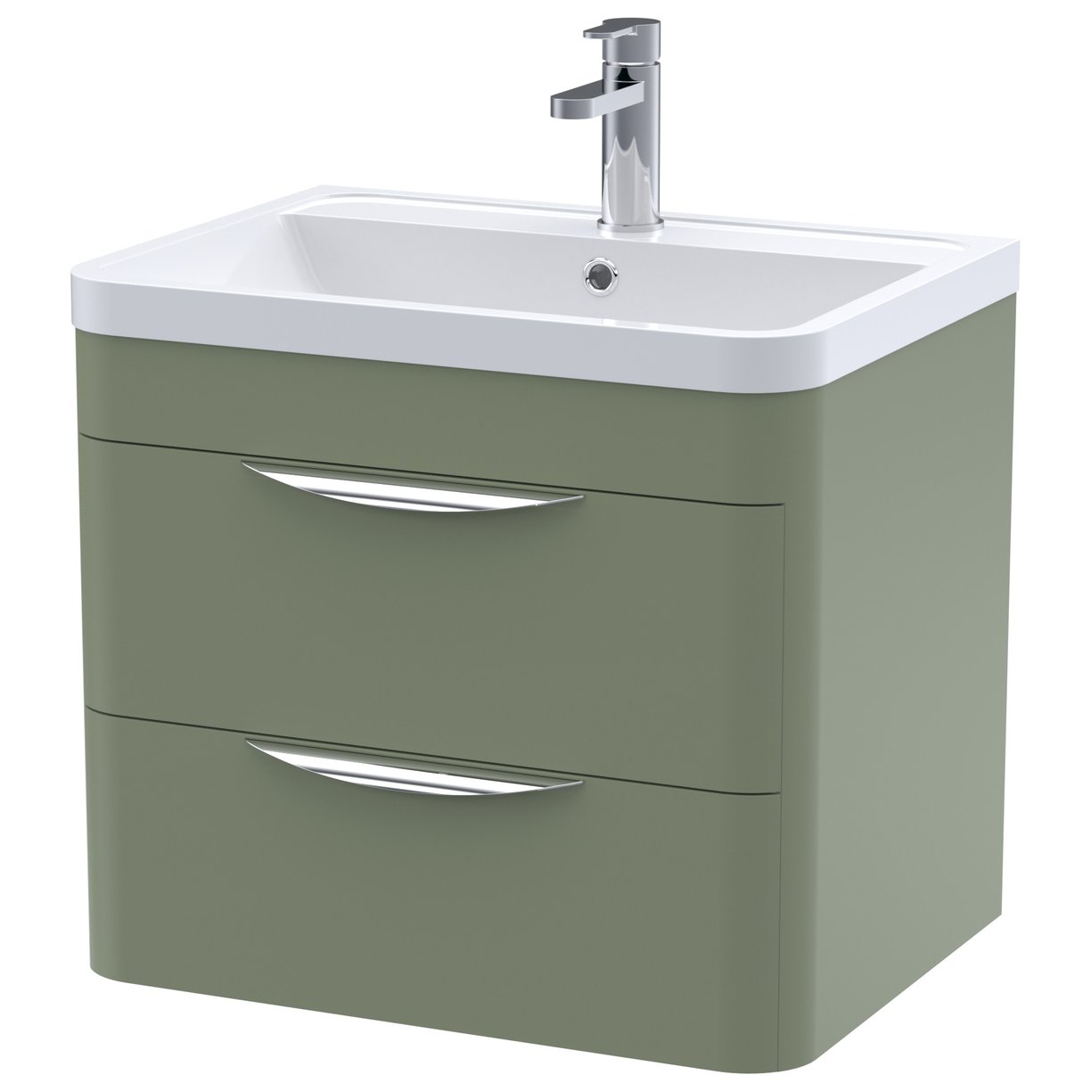 Parade 600mm Wall Hung 2-Drawer Vanity Unit & Polymarble Basin
