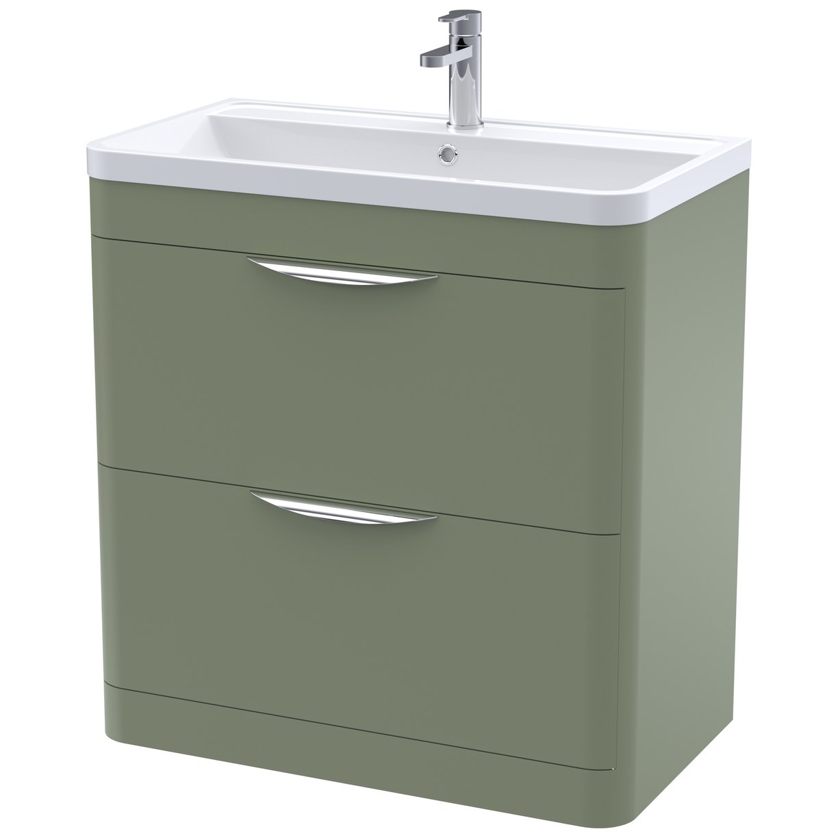 Parade 800mm Floor Standing 2-Drawer Vanity Unit & Polymarble Basin